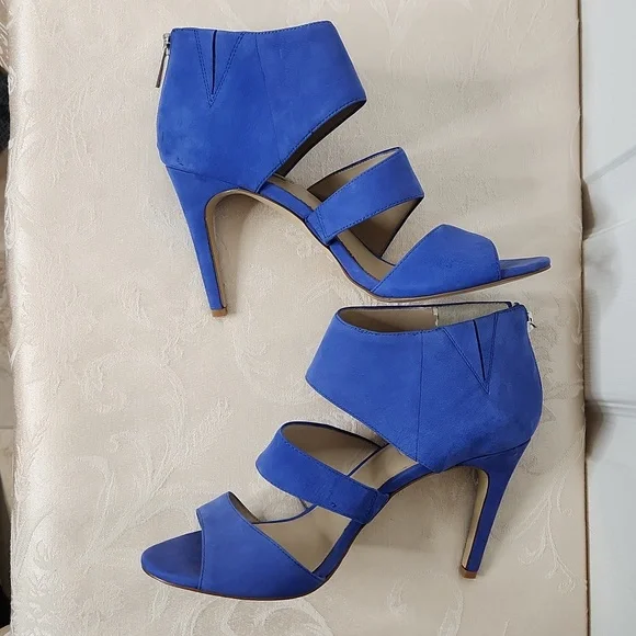 INC International Concepts bright cobalt blue stiletto statement heels size 9.5 - Picture 5 of 16